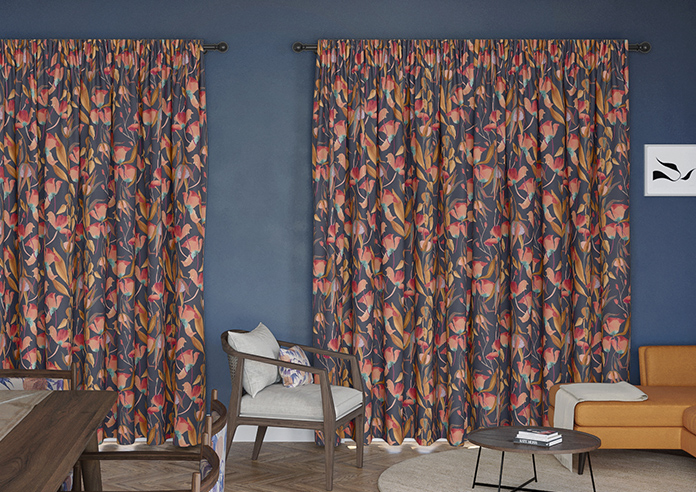 Belle Fuchsia, Indigo - Made to Measure Curtains - Image 7